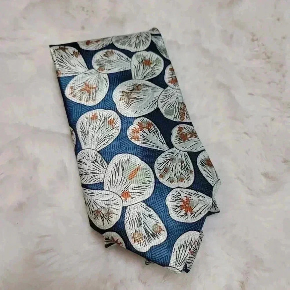 Vintage U.S. Polo Assn. Men's neck Tie Leaf Pedal Pattern Silk Handmade - Picture 1 of 4